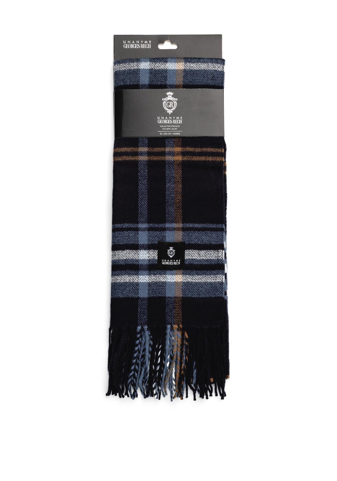 Serafina Collection Mens Tartan Scarf, Blue