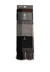 Serafina Collection Mens Herringbone Check Scarf, Black & Grey