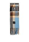 Serafina Collection Mens Check Scarf, Blue & Brown