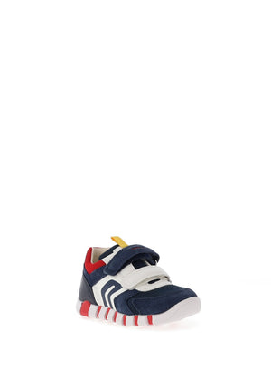 Geox Baby Boys Suede and Mesh Trainers, Navy
