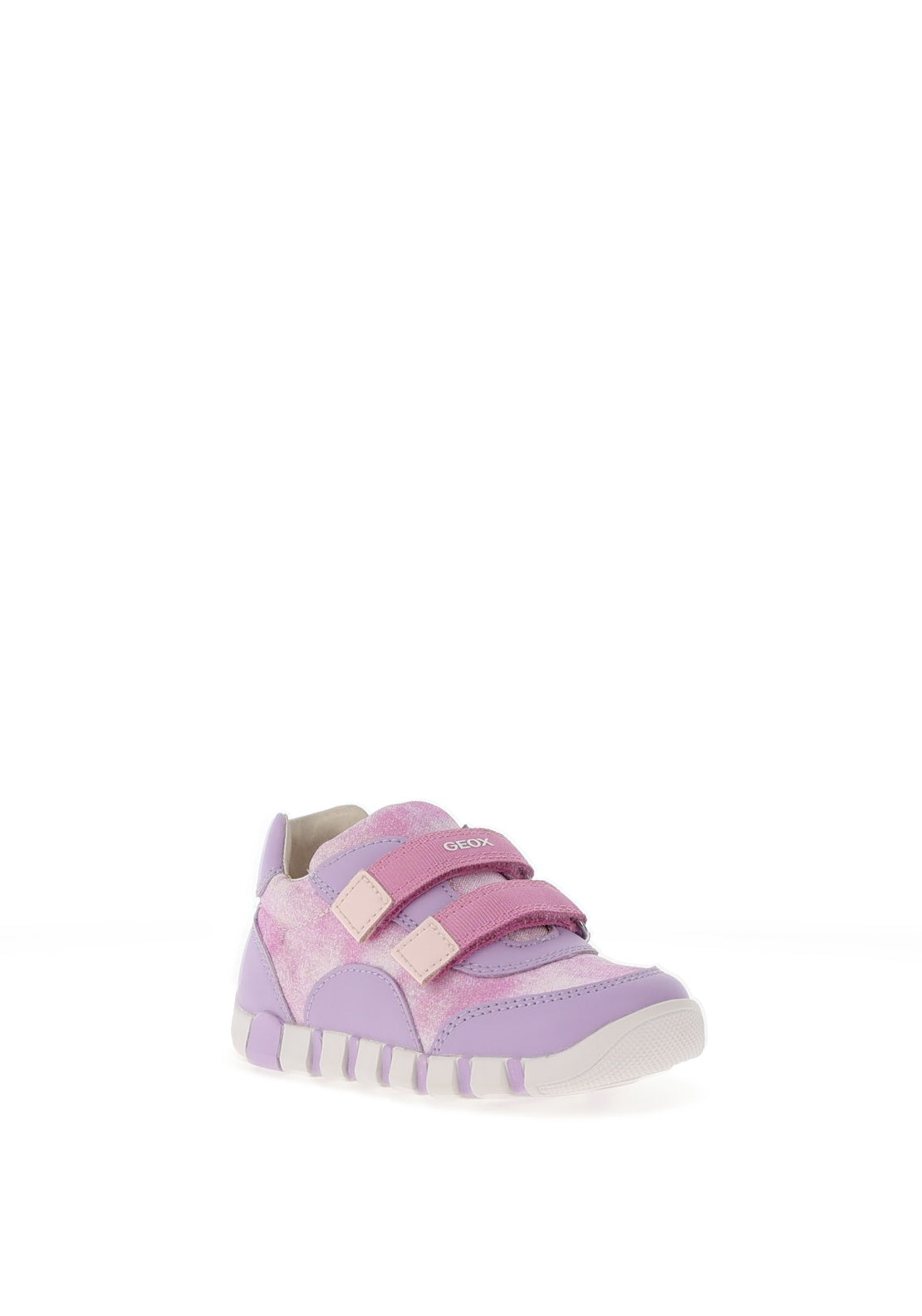 Geox Toddler Girl Lupidoo Velcro Trainer, Lilac Multi