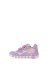 Geox Toddler Girl Lupidoo Velcro Trainer, Lilac Multi