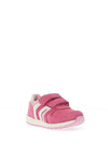 Geox Toddler Girl Alben Suede and Mesh Trainer, Pink