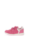 Geox Toddler Girl Alben Suede and Mesh Trainer, Pink
