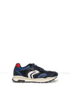 Geox Boys Pavel Mesh Dual Strap Trainers, Navy