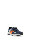 Geox Boys Pavel Mesh Dual Strap Trainers, Navy Orange