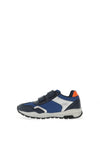 Geox Boys Pavel Mesh Dual Strap Trainers, Navy Orange