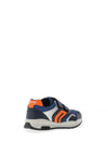 Geox Boys Pavel Mesh Dual Strap Trainers, Navy Orange