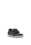 Geox Boys Poseido Leather Velcro Shoes, Navy