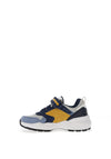 Geox Boys Heevok Suede and Mesh Velcro Trainers, Navy