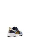 Geox Boys Heevok Suede and Mesh Velcro Trainers, Navy