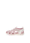 Geox Girls Mesh Closed Toe Sandals, White & Pink