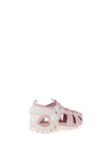 Geox Girls Mesh Closed Toe Sandals, White & Pink