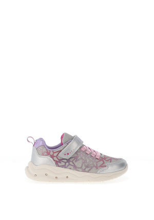 Geox Girls Phyper Light up Trainers, Silver