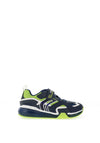 Geox Boys Bayonyc Light Up Trainers, Navy & Lime