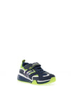Geox Boys Bayonyc Light Up Trainers, Navy & Lime