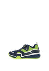 Geox Boys Bayonyc Light Up Trainers, Navy & Lime