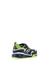 Geox Boys Bayonyc Light Up Trainers, Navy & Lime
