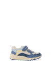 Geox Girls Rooner Mesh Single Strap Trainers, Blue & Yellow