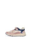 Geox Girls Rooner Mesh Single Strap Trainers, Rose & Avio