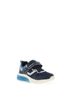 Geox Boys Ciberdron Mesh Single Strap Trainers, Navy & Dark Silver