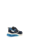 Geox Boys Ciberdron Mesh Single Strap Trainers, Navy & Dark Silver