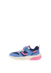 Geox Girls Ciberdron Mesh Light Up Trainers, Navy Pink