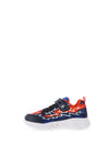 Geox Boys Lights Assister Velcro Trainer, Navy Multi