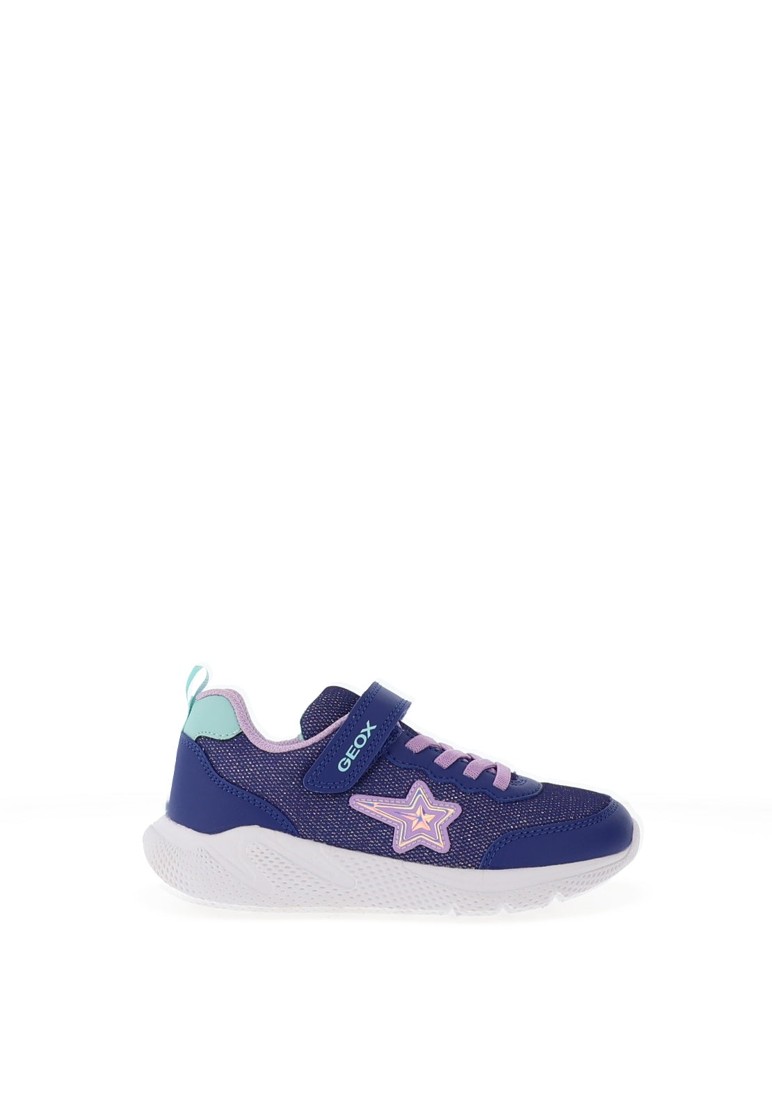Geox Girls Sprintye J55FWA Glitter Trainer, Navy