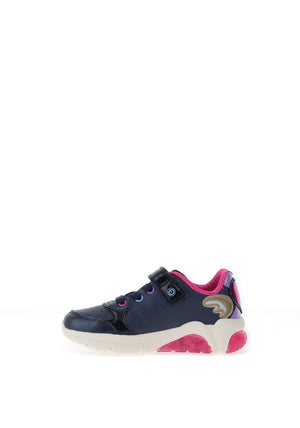 Geox Girls Fadinlight Light Up Trainer, Navy