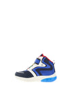 Geox Boys Ciberdron Light Up Hi Top Trainer, Navy Multi