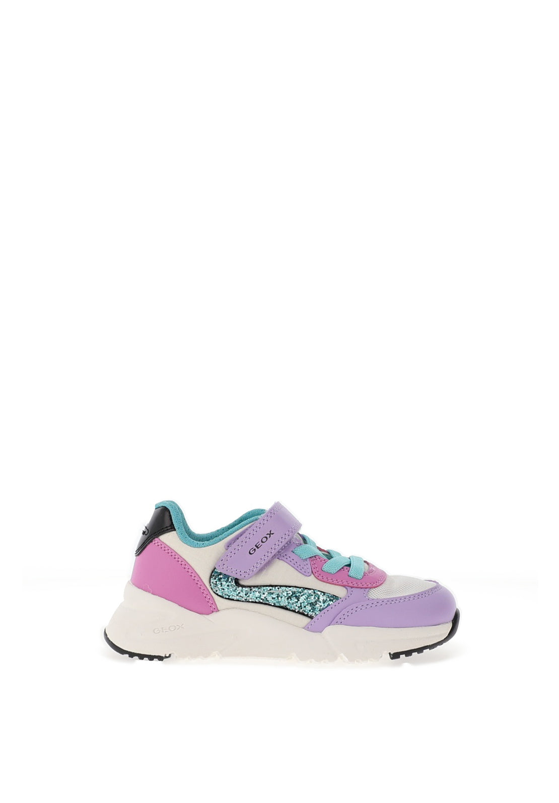 Geox Girl Loftus Glitter Trainer, White