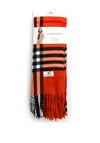 Serafina Collection Wool Blend Plaid Scarf, Orange