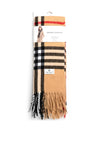 Serafina Collection Wool Blend Plaid Scarf, Taupe