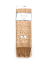 Serafina Collection Wool Blend Leopard Print Scarf, Beige