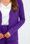 Gerry Weber Button Up Knit Cardigan, Purple