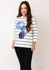 Gerry Weber Floral Stripe Print Top, White