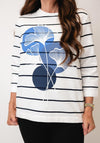 Gerry Weber Floral Stripe Print Top, White