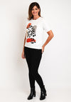 Gerry Weber Embellished Leopard Print T-Shirt, White