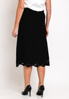 Gerry Weber Cut-Out Pattern Trim Midi Skirt, Black