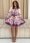 Girl in Mind Brady Floral Shirt Dress, Cream Multi