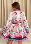 Girl in Mind Brady Floral Shirt Dress, Cream Multi