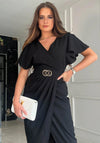Girl In Mind Aurora Buckle Detail Maxi Dress, Black