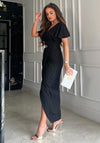 Girl In Mind Aurora Buckle Detail Maxi Dress, Black