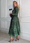 Girl in Mind Odette Border Print Shirt Dress, Green