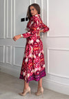 Girl In Mind Isabella Tie Front Shirt Midi Dress, Pink