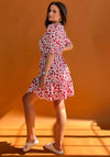 Girl In Mind Esther Red Floral Smock Mini Dress, Red