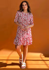 Girl In Mind Esther Red Floral Smock Mini Dress, Red