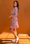 Girl In Mind Esther Red Floral Smock Mini Dress, Red