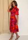 Girl in Mind Holland Floral Shirt Dress, Orange and Pink